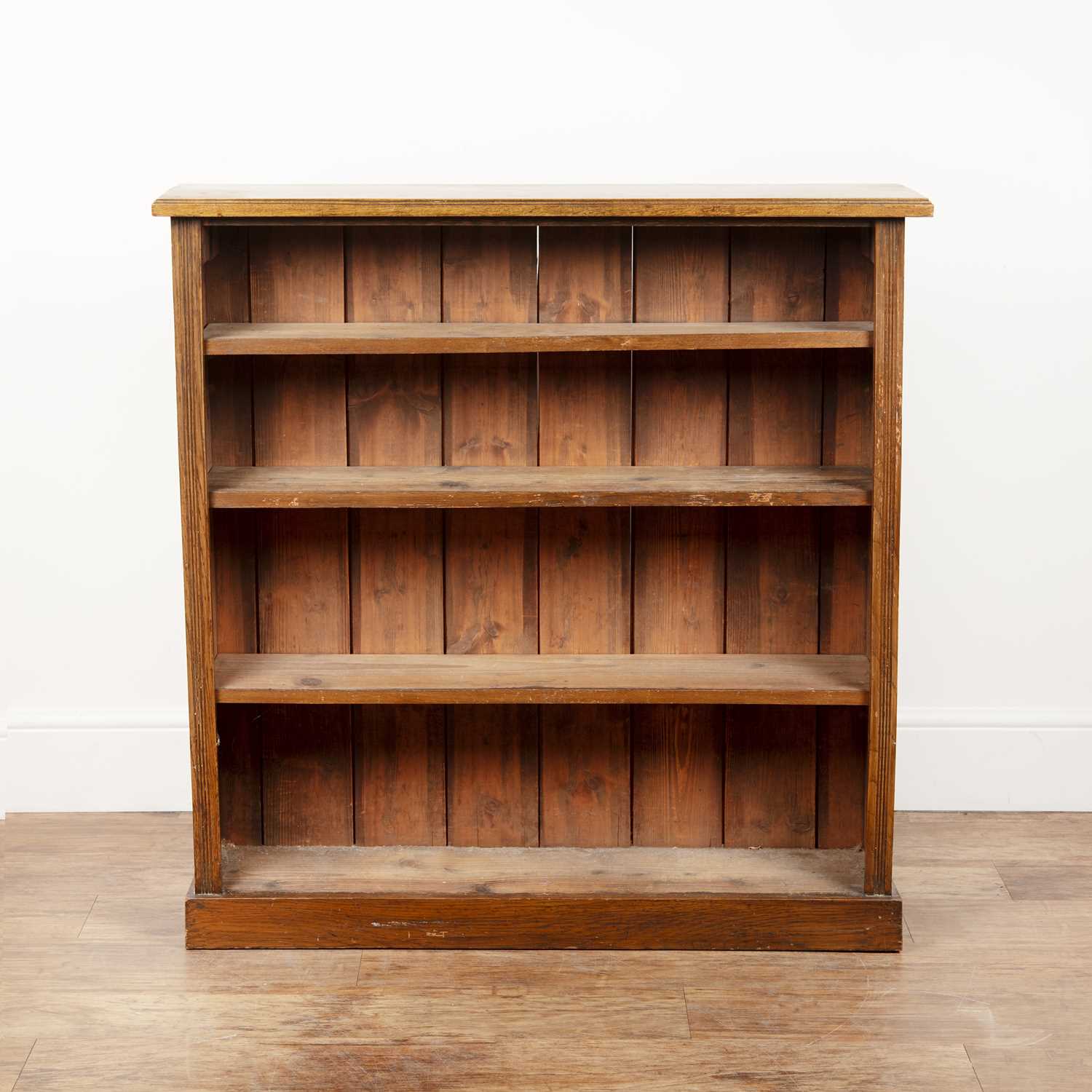 Lot 87 - Oak open bookcase with three adjustable