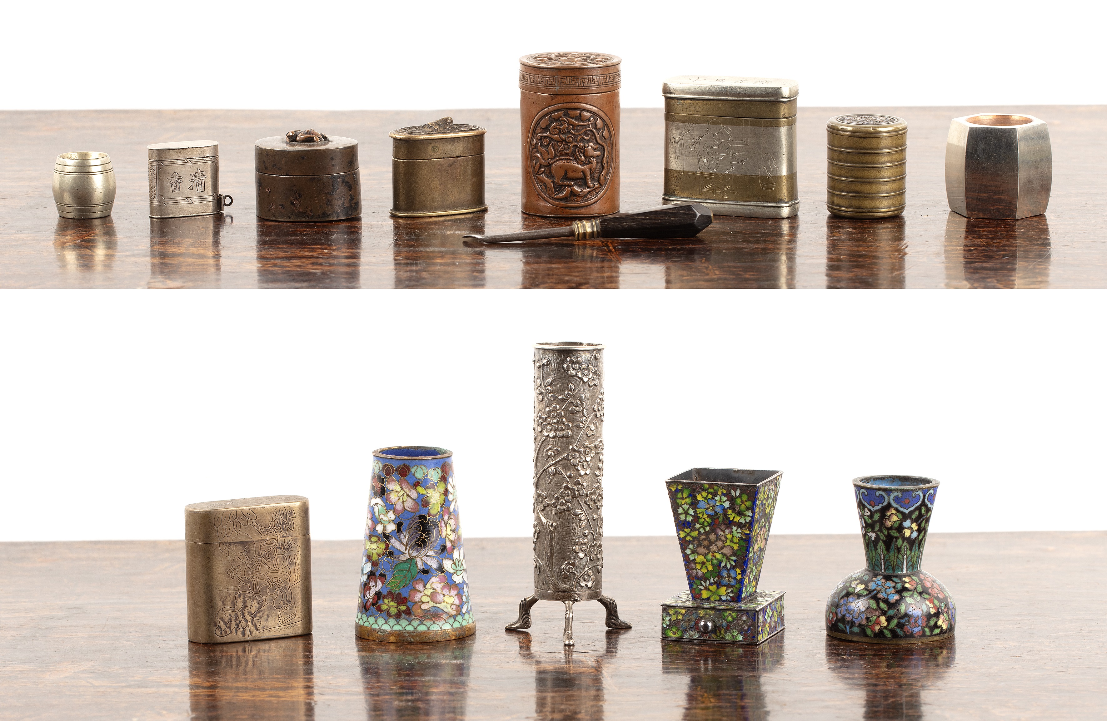 Group of opium related pieces Chinese including a