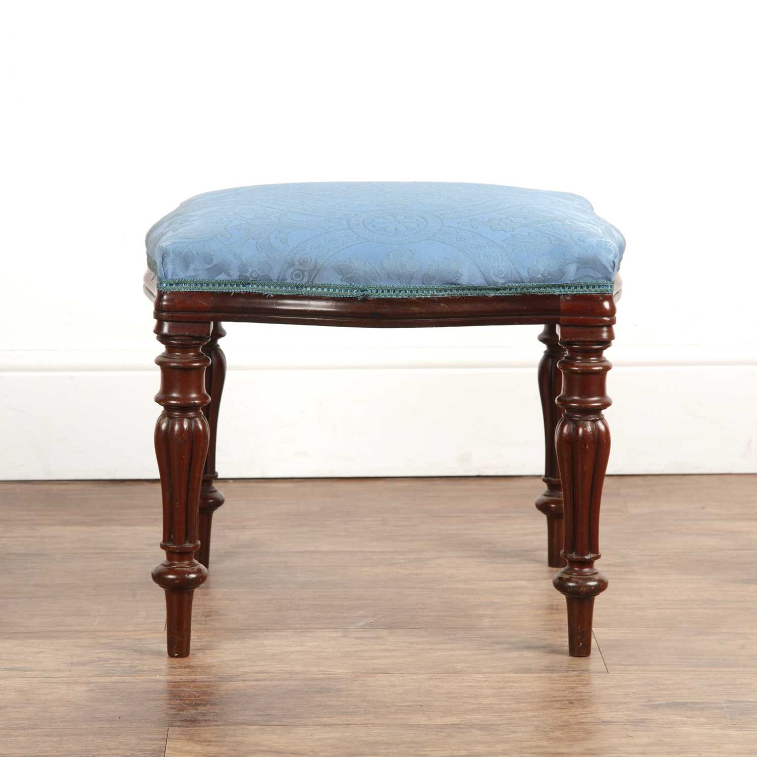 Lot 101 - Mahogany stool with upholstered seat 19th